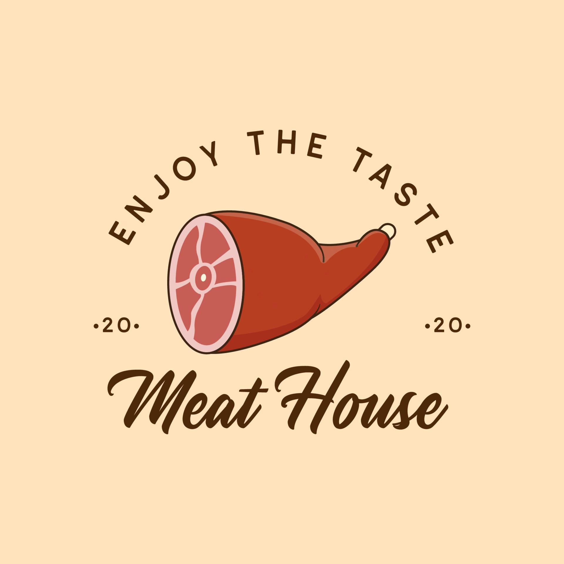 Meat House Logo Badge Concept 7909748 Vector Art at Vecteezy