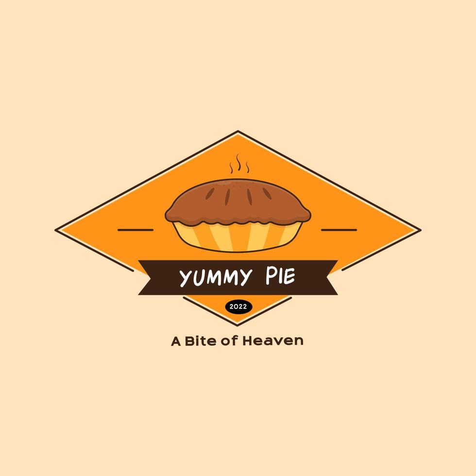 Yummy Pie Logo Badge Concept vector