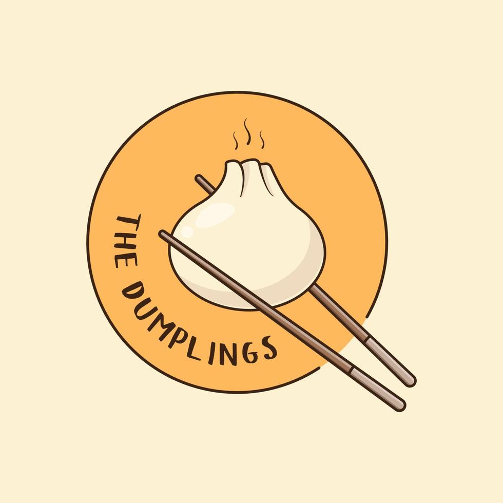 The Dumpling Badge Logo Concept vector
