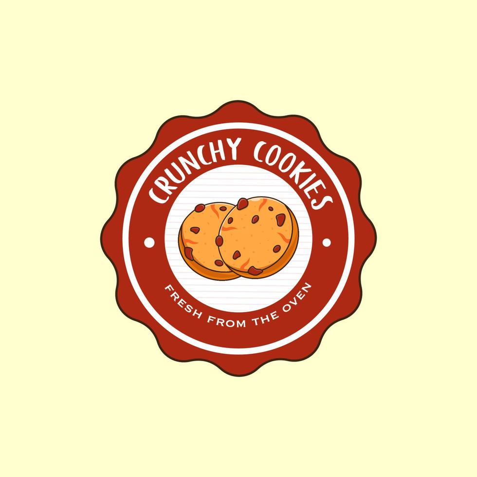 Crunchy Cookies Logo Badge Concept vector