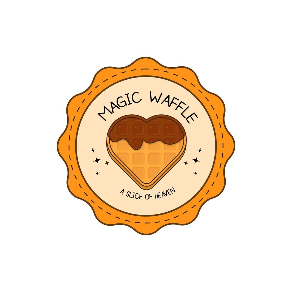 Magic Waffle Logo Badge Concept vector