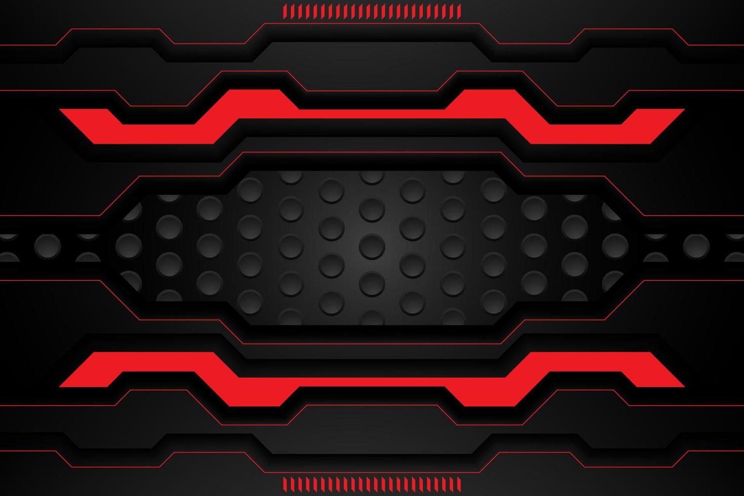 metal plate black and contrast red stripes on steel mesh. template modern technology design background. vector illustration