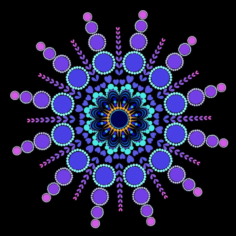 Spot painting point to point. Abstract design of mandala in dot paint style. Aboriginal-style dot painting vector