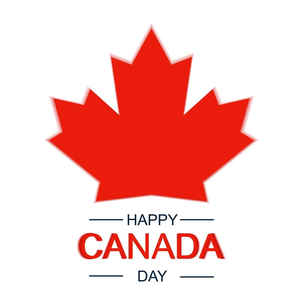 Happy Canada Day. Canadian maple leaf, logo for Canada Day. Holiday poster. Typography for greeting card, decoration and covering vector