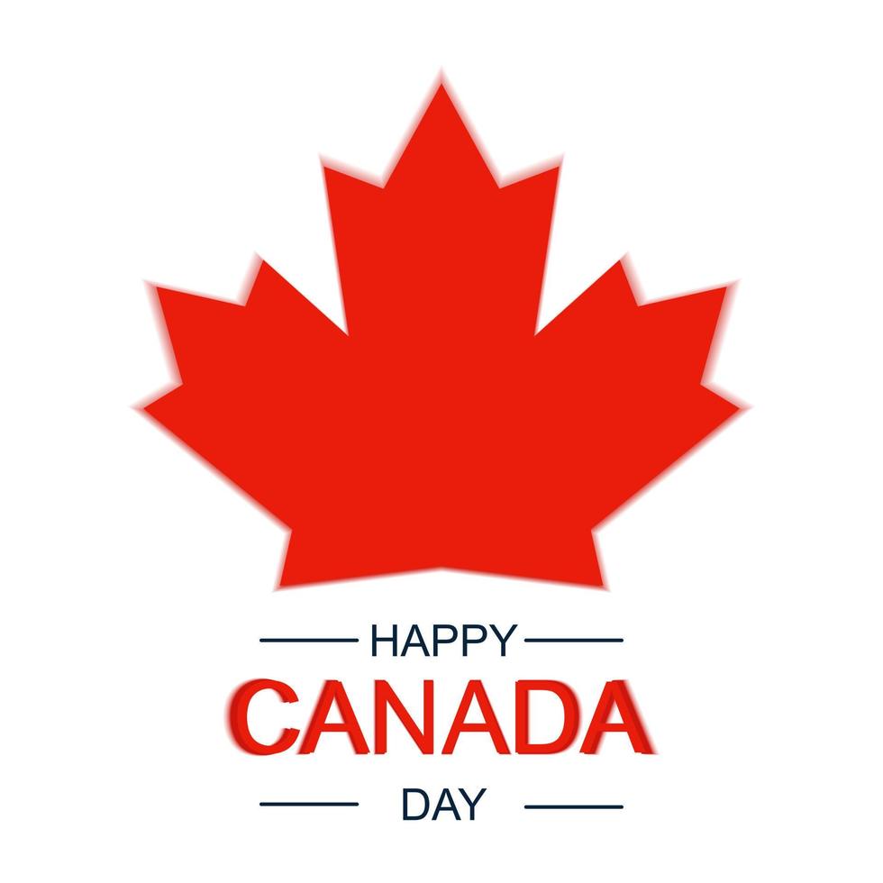 feliz dia DE CANADA. hoja de arce canadiense, logo para el día de canadá. cartel de vacaciones. tipografía para tarjetas de felicitación, decoración y revestimiento. vector