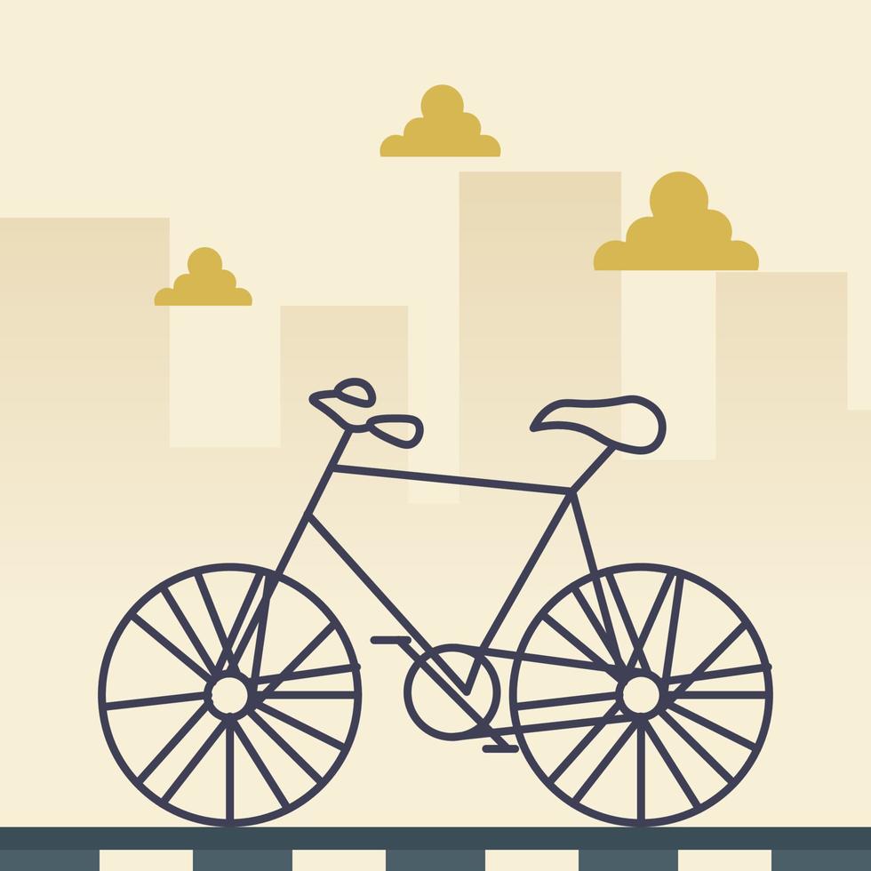 fondo de arte de línea de doodle de viaje en bicicleta vector