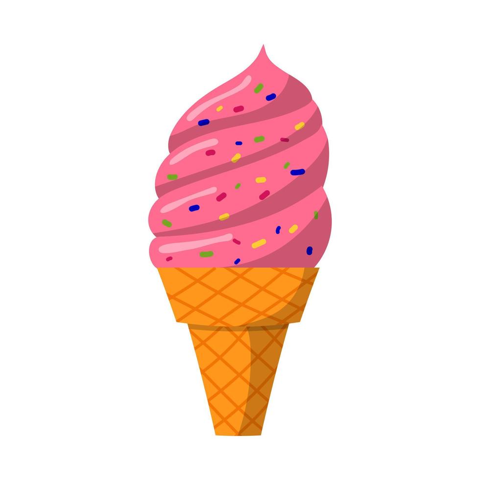 Illustration of an ice cream cone waffle. vector isolated on a white background.