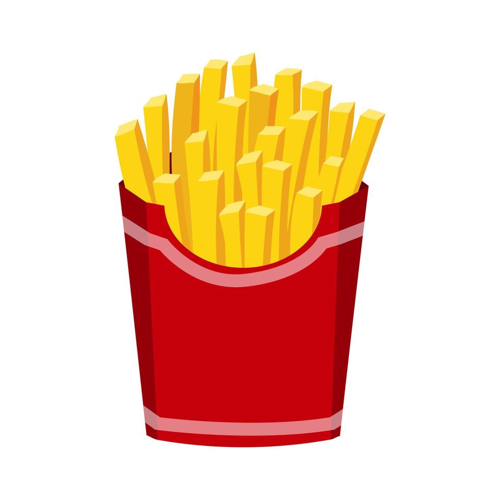 ilustración de papas fritas, ilustración vectorial sobre un fondo blanco. vector