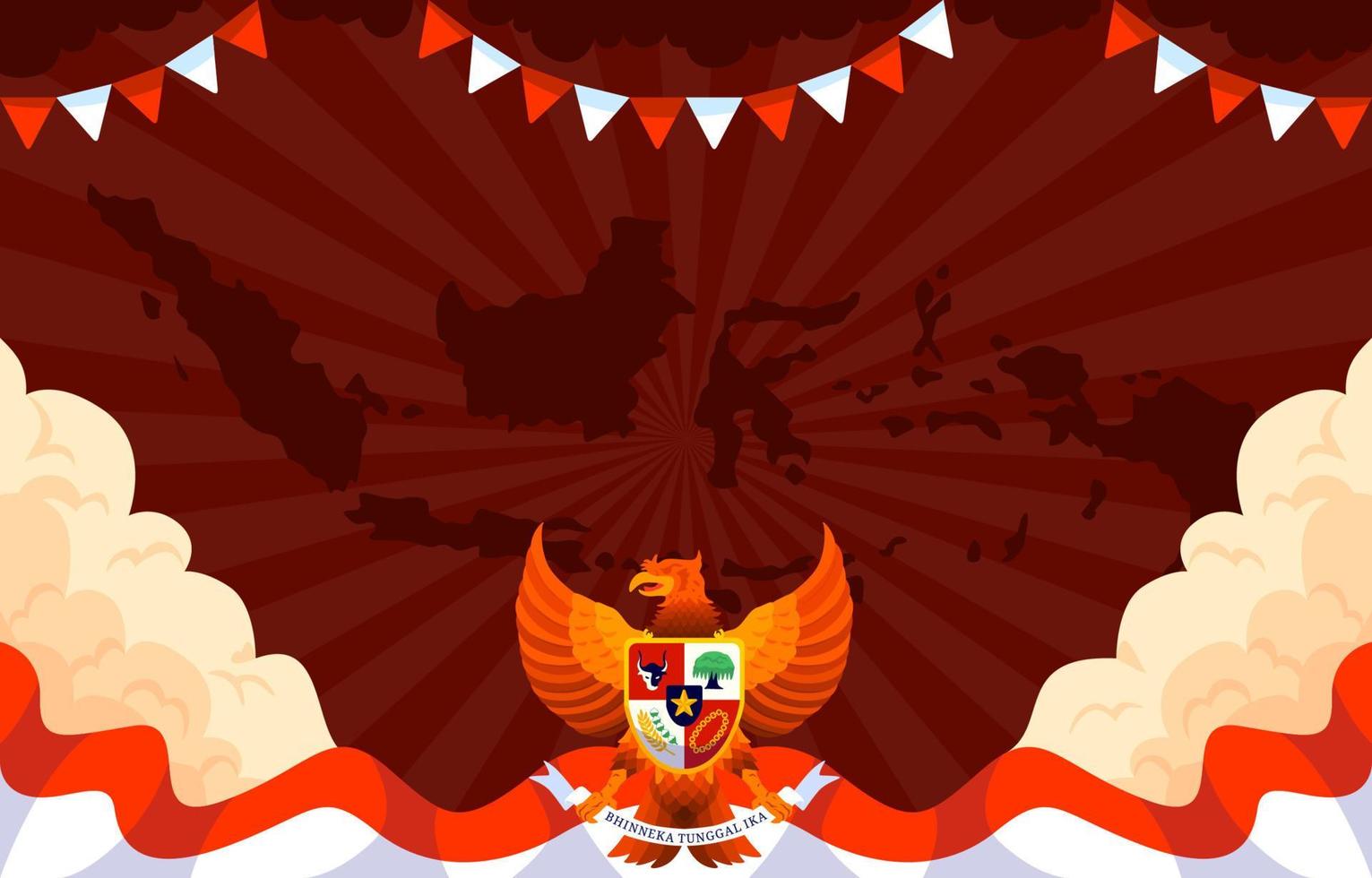 Hari Pancasila with Garuda Background vector