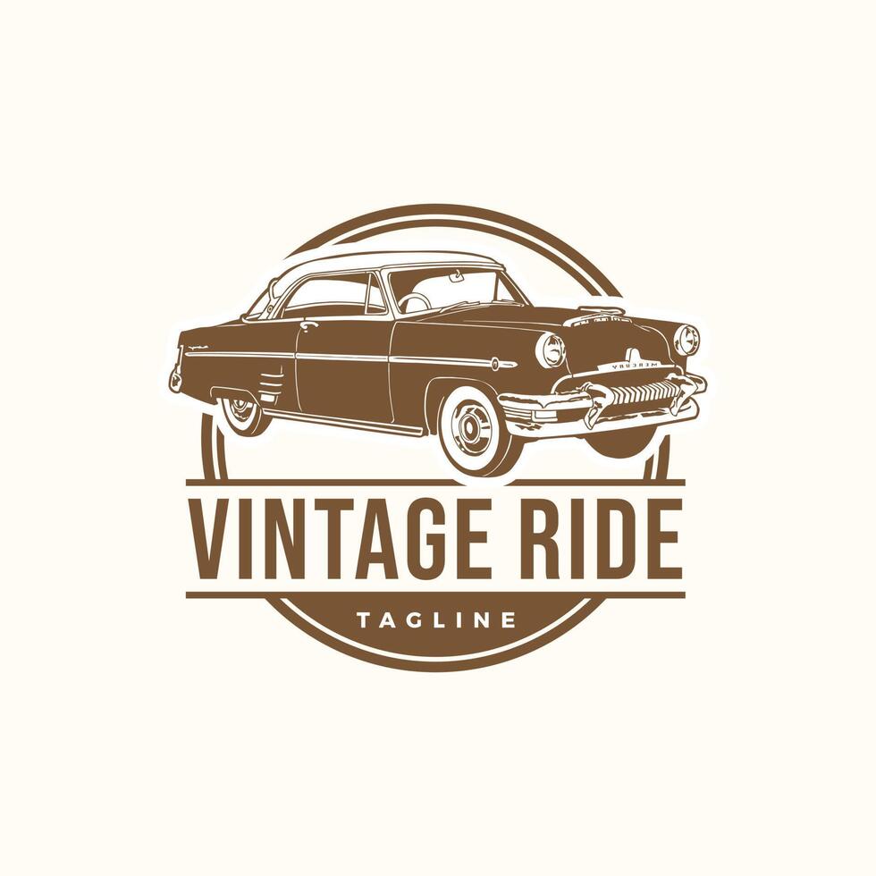 illustration vector of vintage classic car. graphic of retro ride in ...