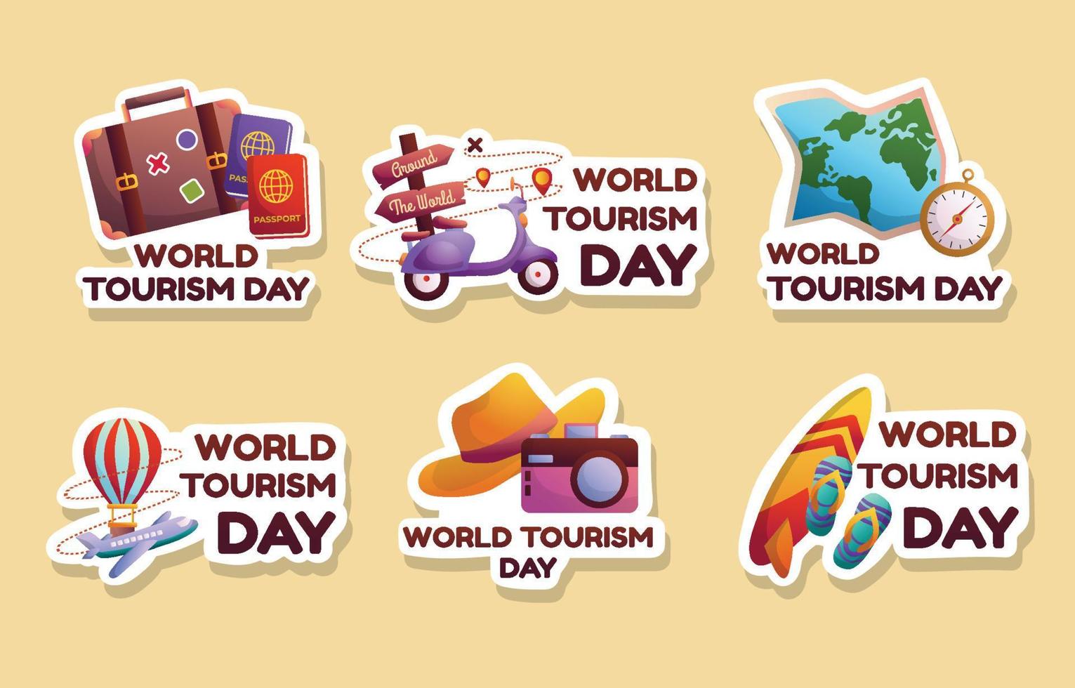 World Tourism Day Sticker vector