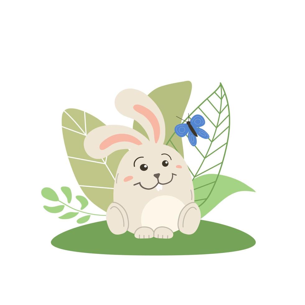 A rabbit on the lawn vector