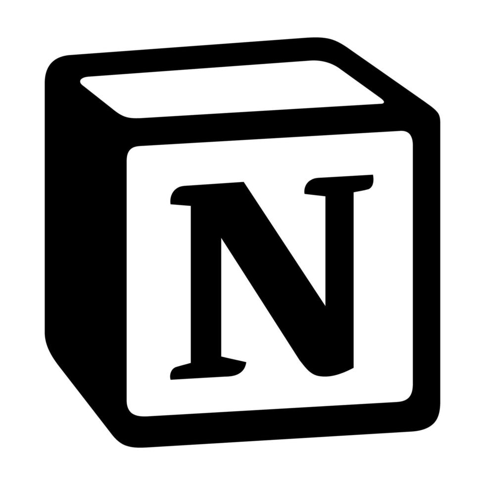 Notion app vector logo, project management and note-taking software.
