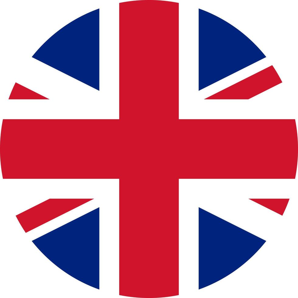 United Kingdom flag rounded icon, UK flag, Union Jack vector