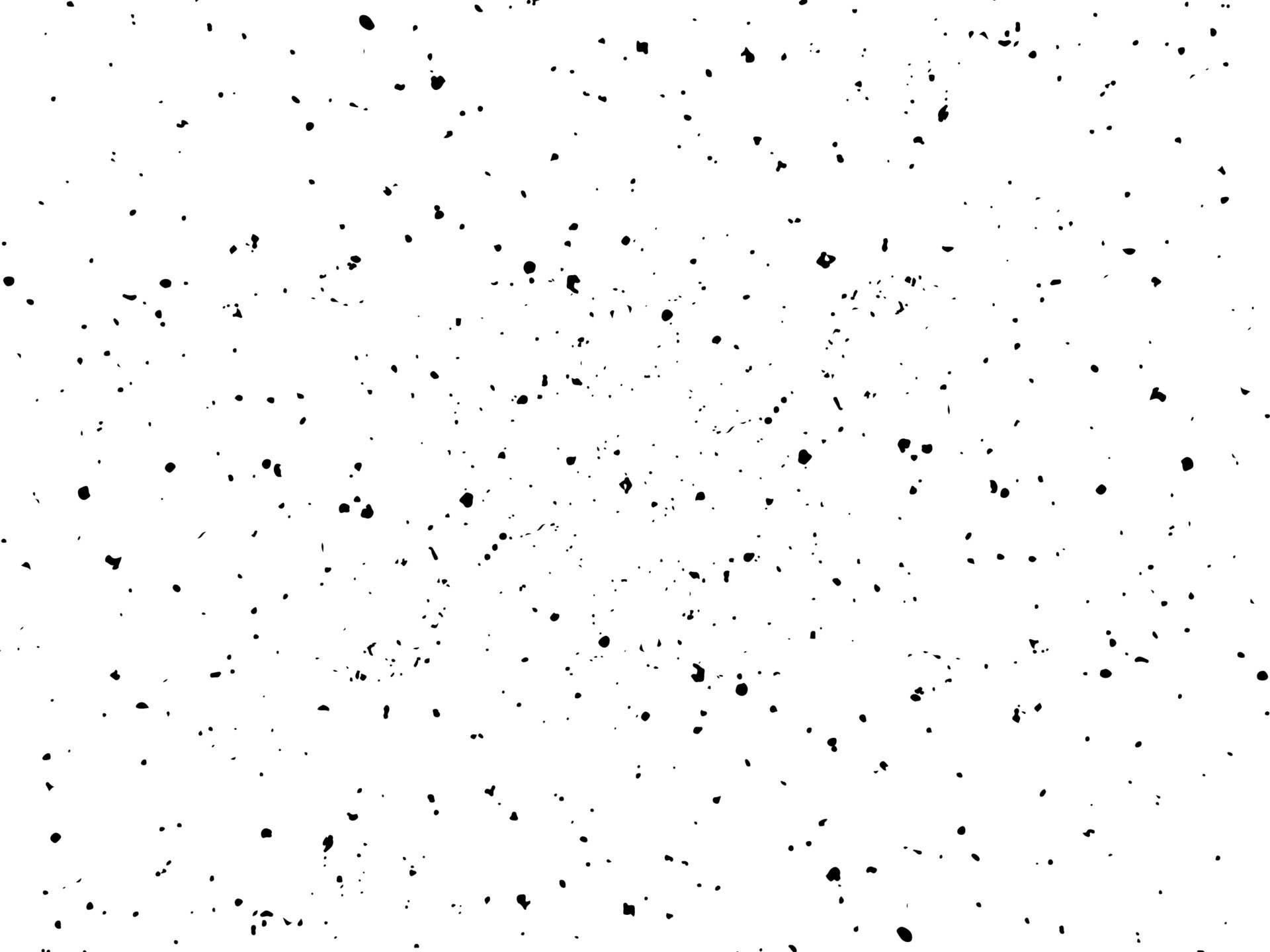 Grainy texture, black spots, specks, splashes, blotches on white