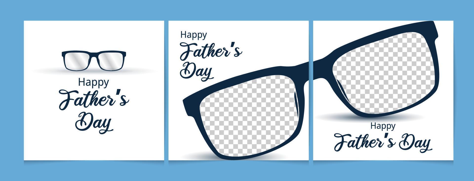The design of the happy Father's Day social media template is simple vector
