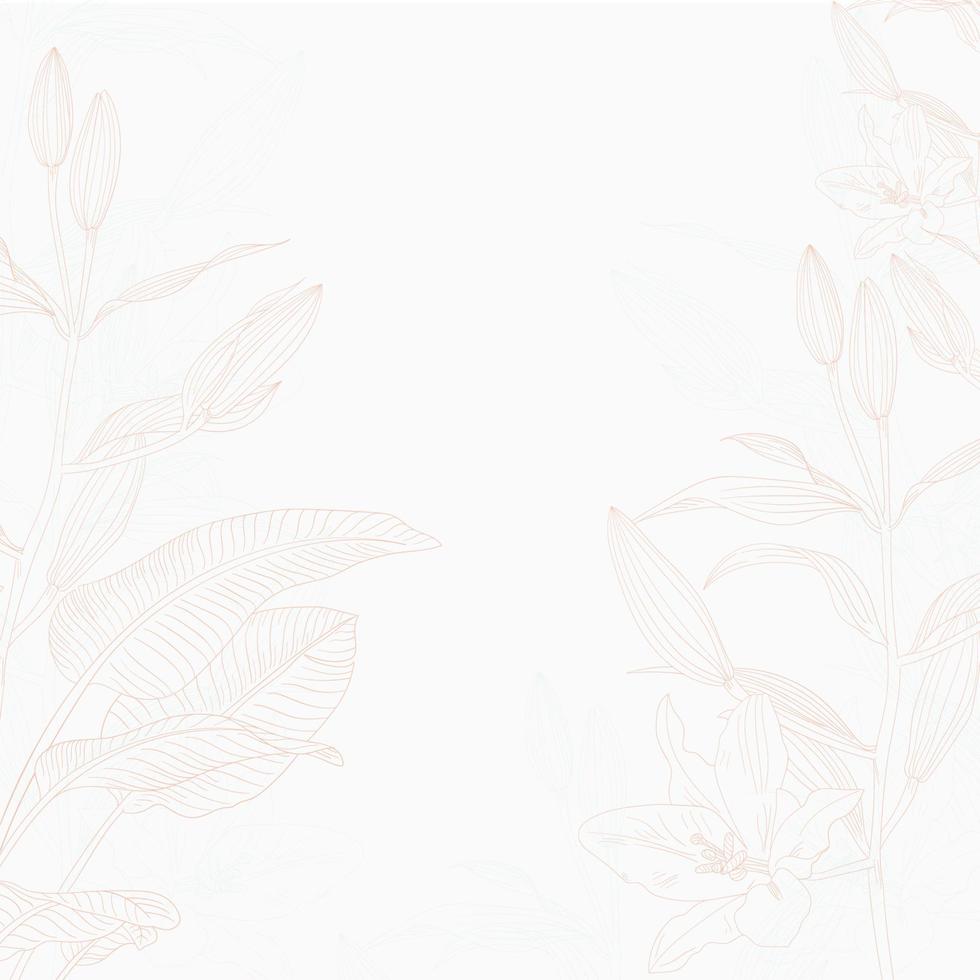 Soft color floral frame sketch background, suitable for simple greeting cards and invitations vector