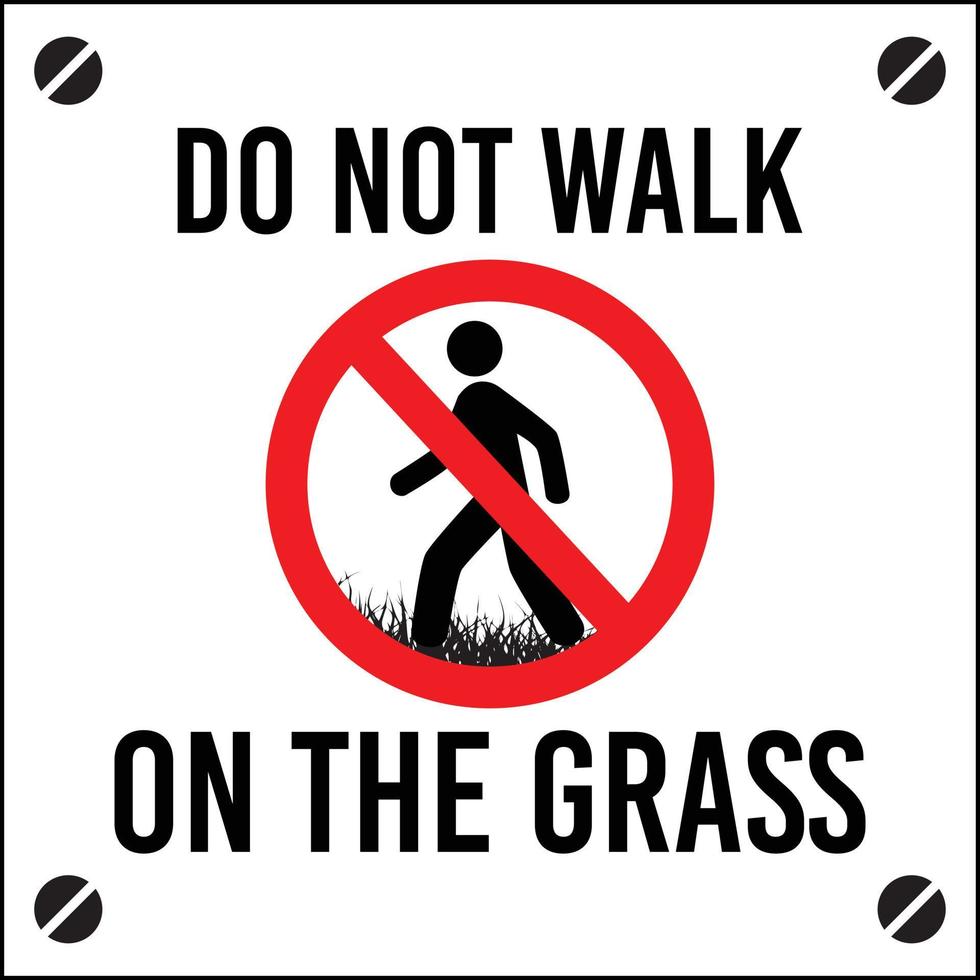 No Walking on the Grass Sign Icon vector