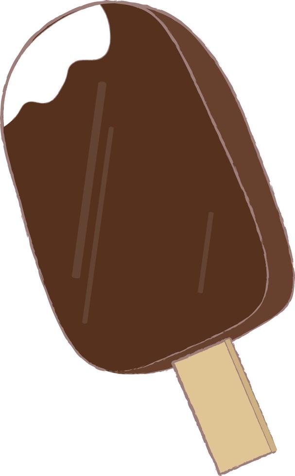 Ice cream in chocolate glaze vector