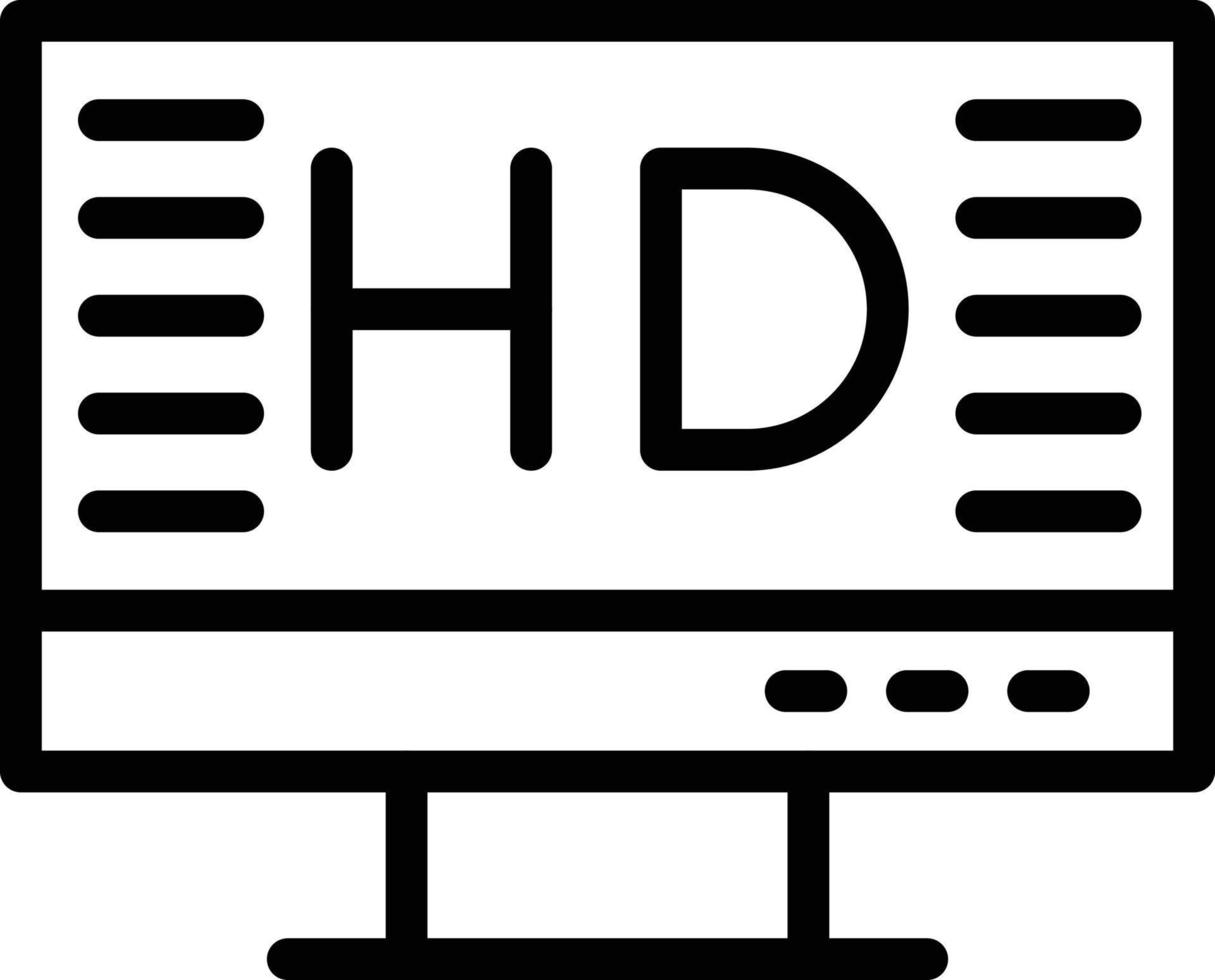 ilustración de diseño de icono de vector de pantalla hd