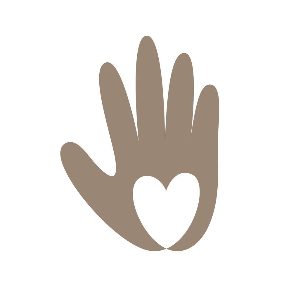 Hand drawn hand with heart Encourage donate logo. Stop war in Ukraine. Concept idea of donation and help icon. Protection from Russian invaders vector