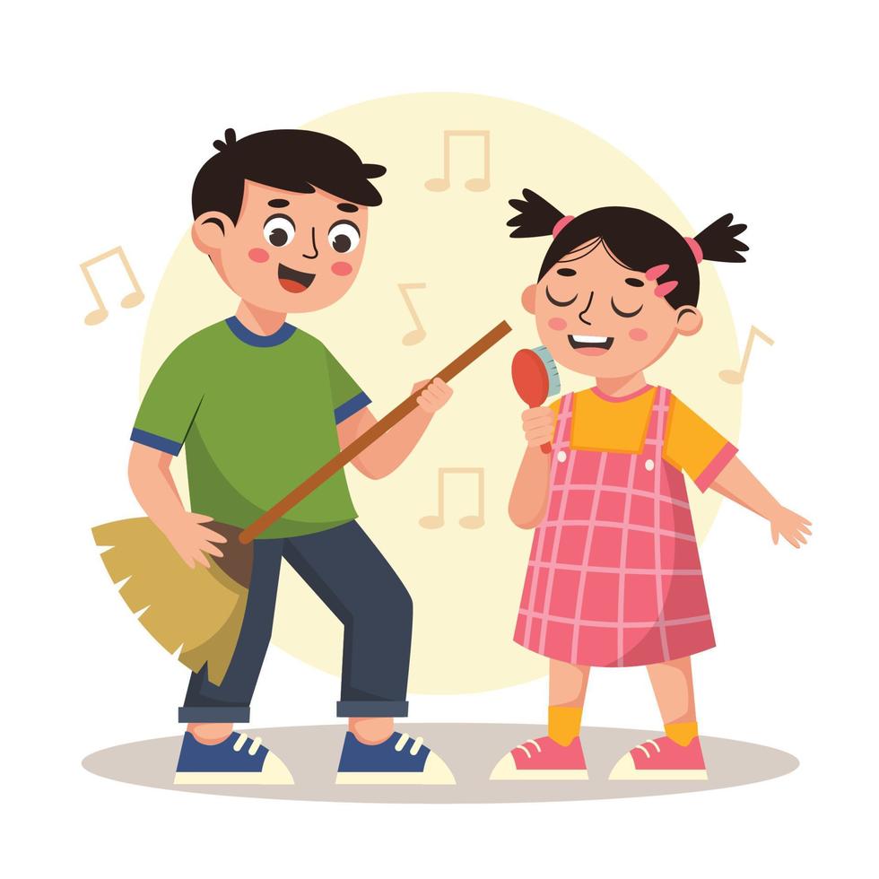 Brothers And Sisters Singing Together vector