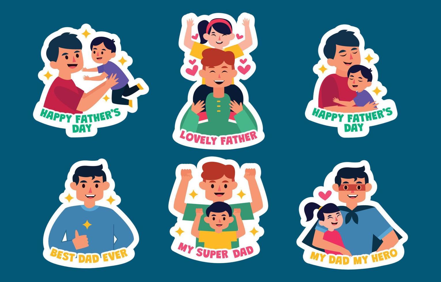 Father Day Sticker Collection vector