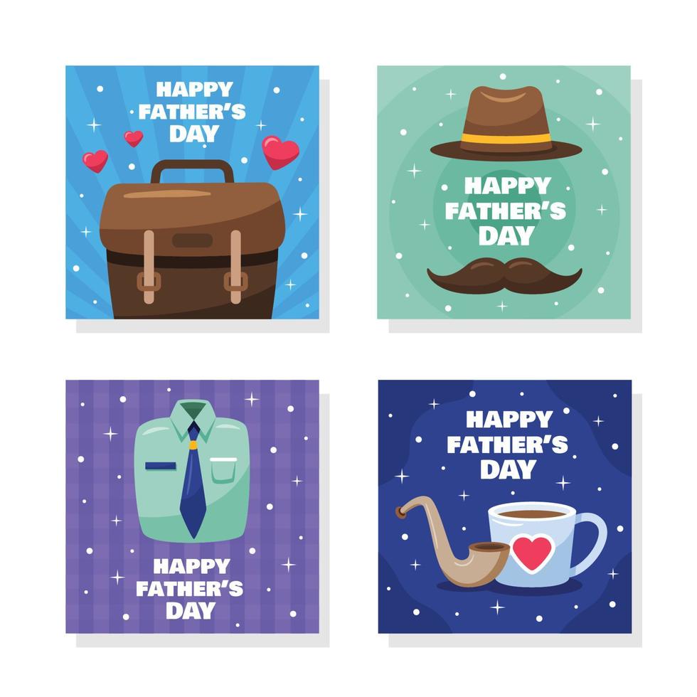 Fathers Day Social Media Card Concept vector