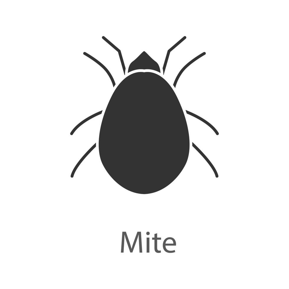 Mite glyph icon. Acari. Silhouette symbol. Negative space. Vector isolated illustration