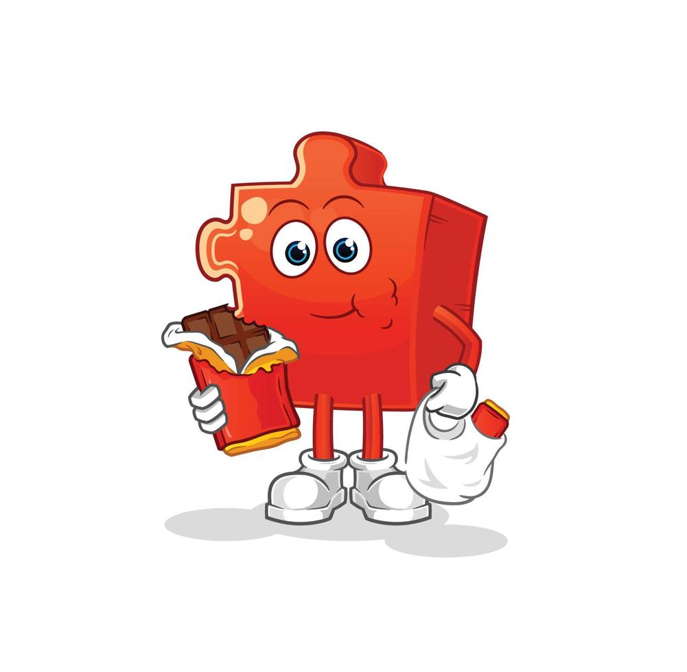 puzzle cartoon character. cartoon mascot vector illustration