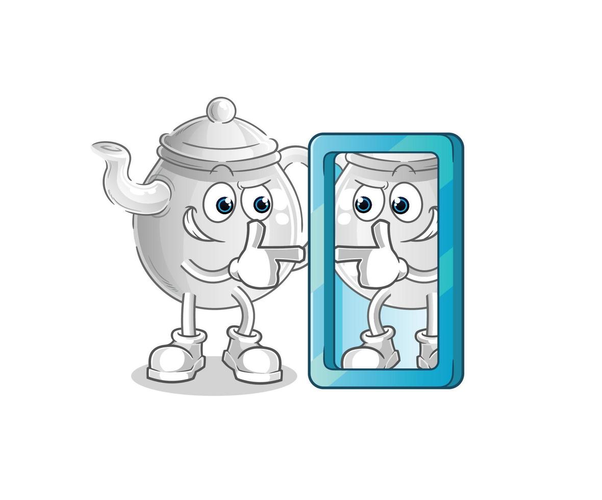 teapot cartoon character. cartoon mascot vector illustration