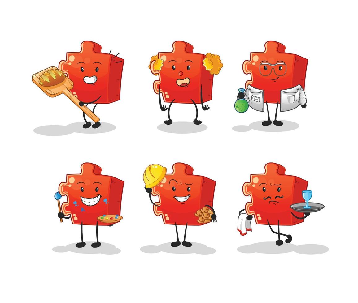 puzzle cartoon character. cartoon mascot vector illustration