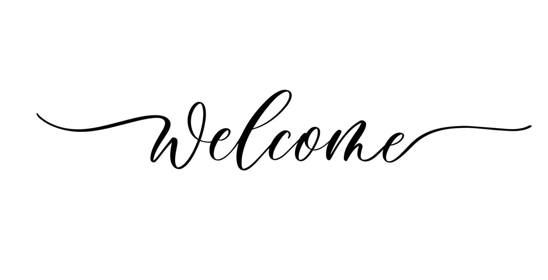 Welcome. Wedding calligraphy phrase for invitation sign. vector