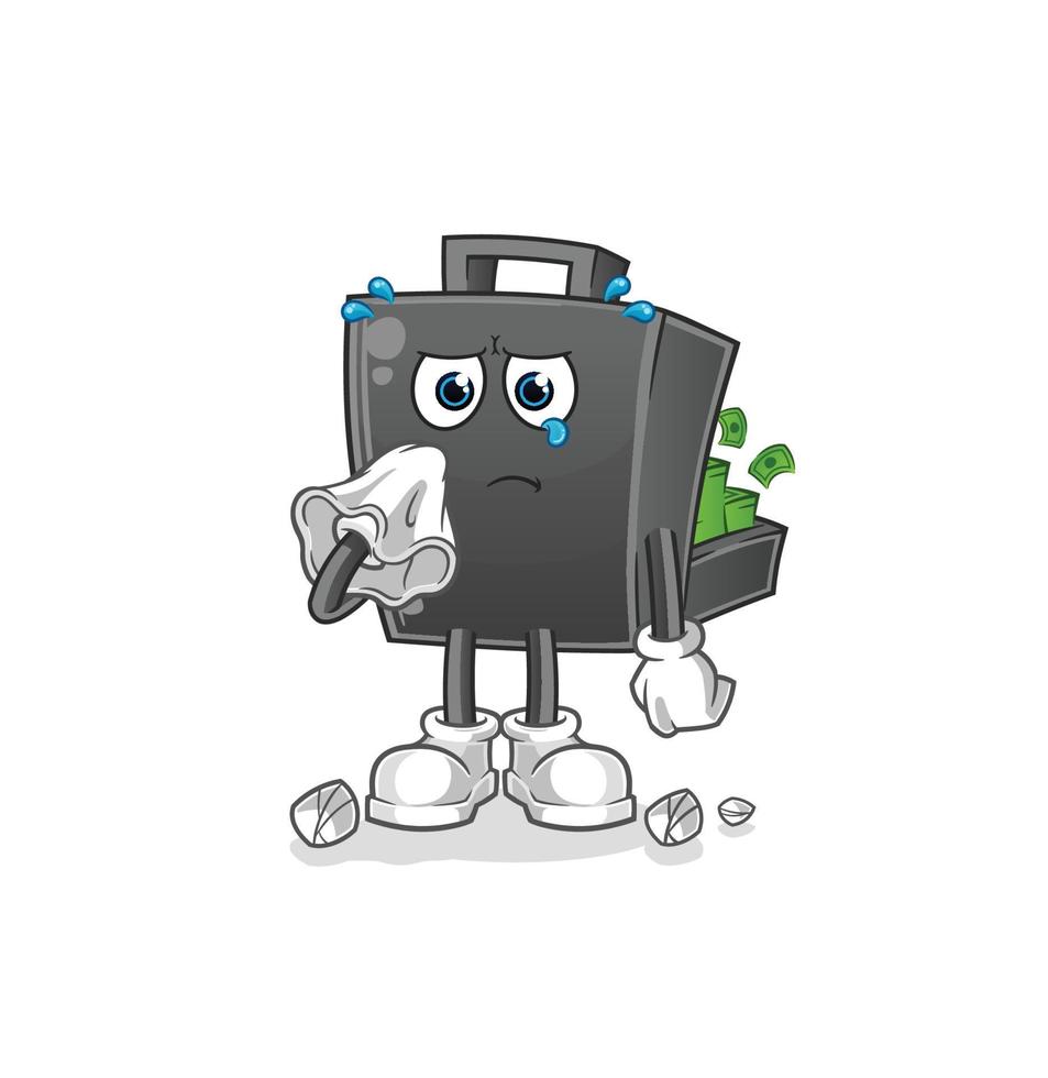 money briefcase  cartoon mascot vector illustration. cartoon vector