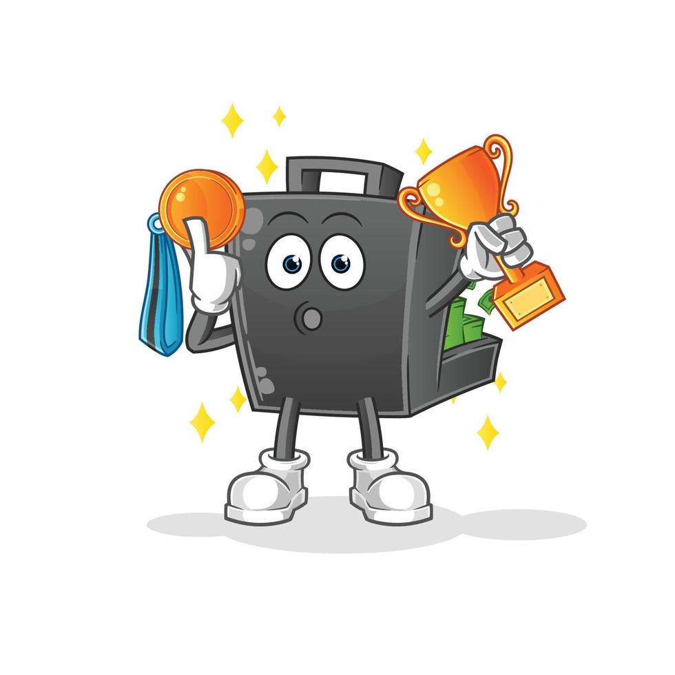 money briefcase  cartoon mascot vector illustration. cartoon vector