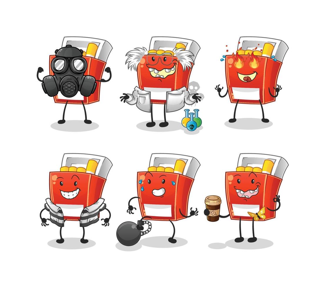 pack of cigarette  cartoon vector. cartoon mascot vector illustration
