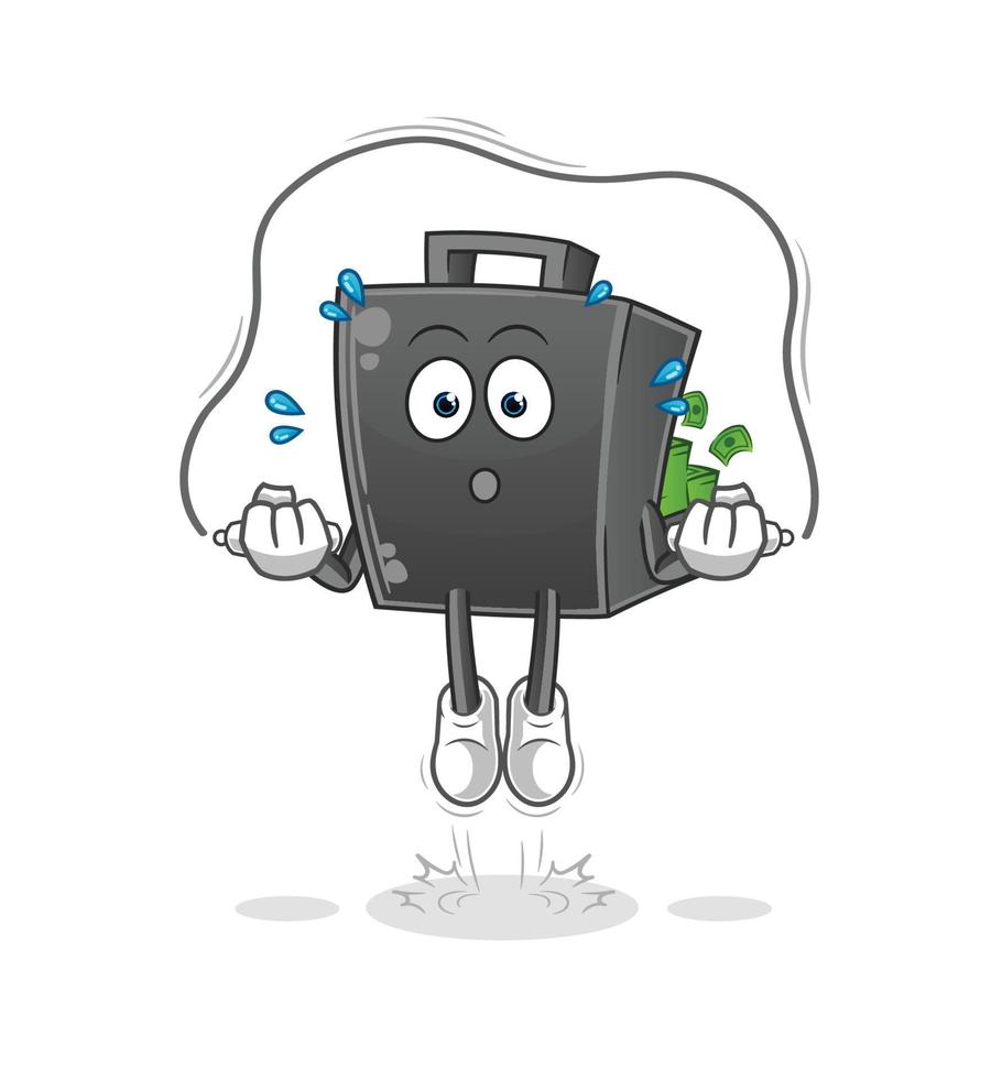 money briefcase  cartoon mascot vector illustration. cartoon vector