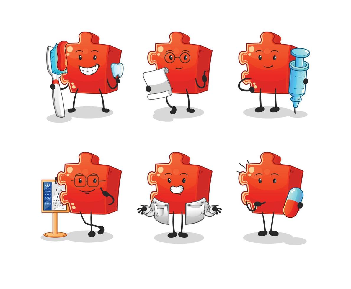 puzzle cartoon character. cartoon mascot vector illustration