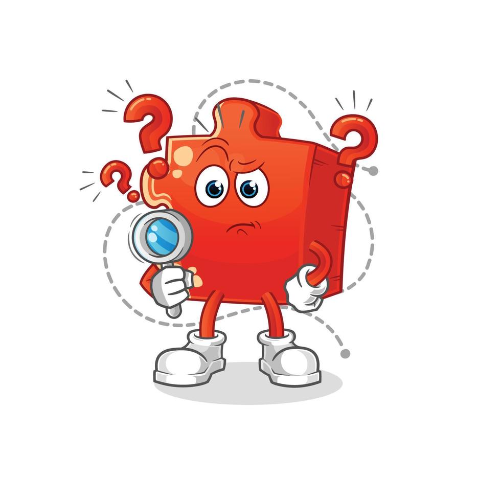 puzzle cartoon character. cartoon mascot vector illustration