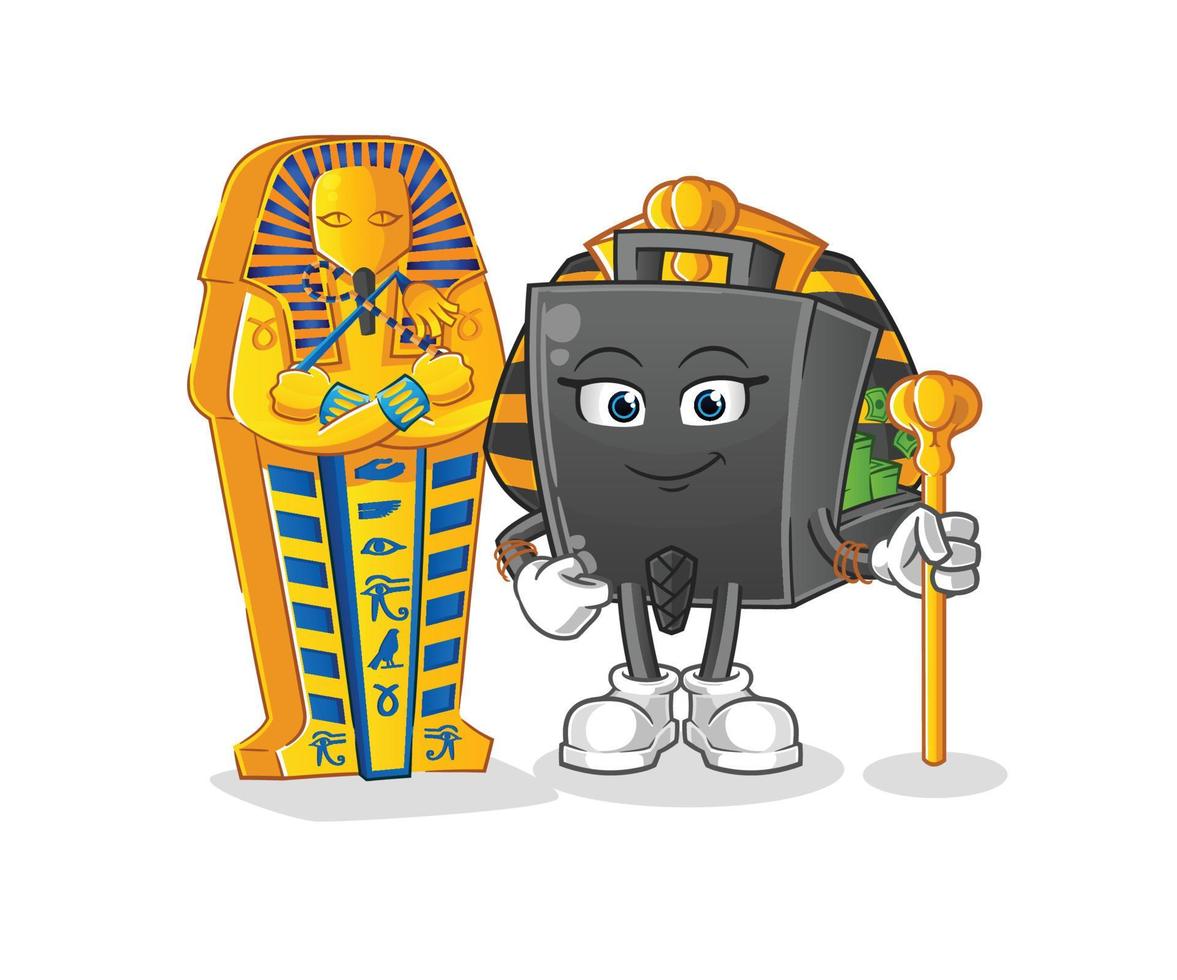 money briefcase cartoon mascot vector illustration. cartoon vector