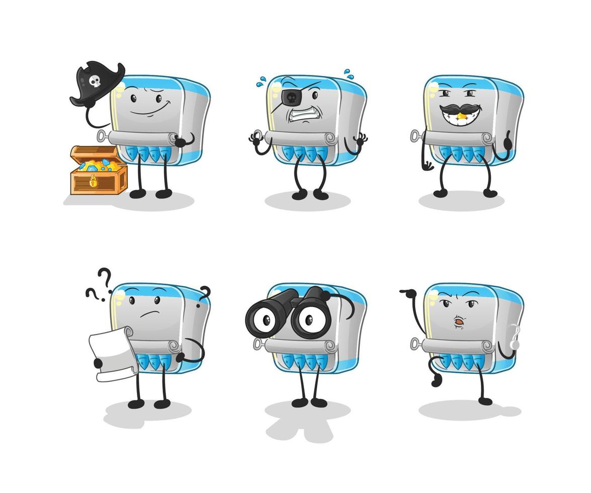 canned fish cartoon mascot. cartoon vector illustration