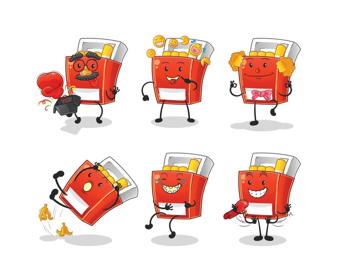 pack of cigarette  cartoon vector. cartoon mascot vector illustration