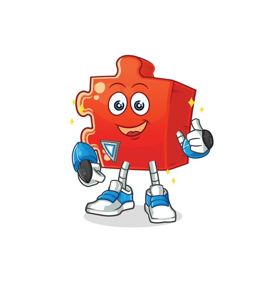 puzzle cartoon character. cartoon mascot vector illustration