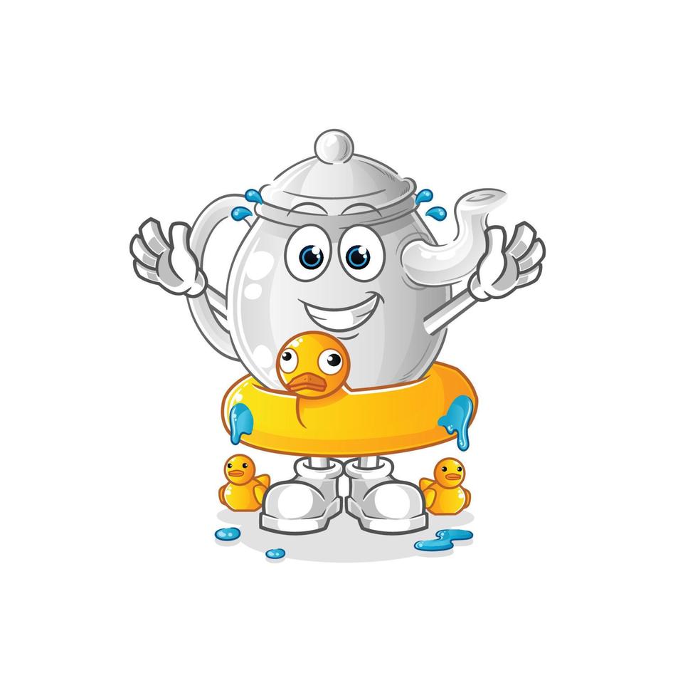 teapot cartoon character. cartoon mascot vector illustration