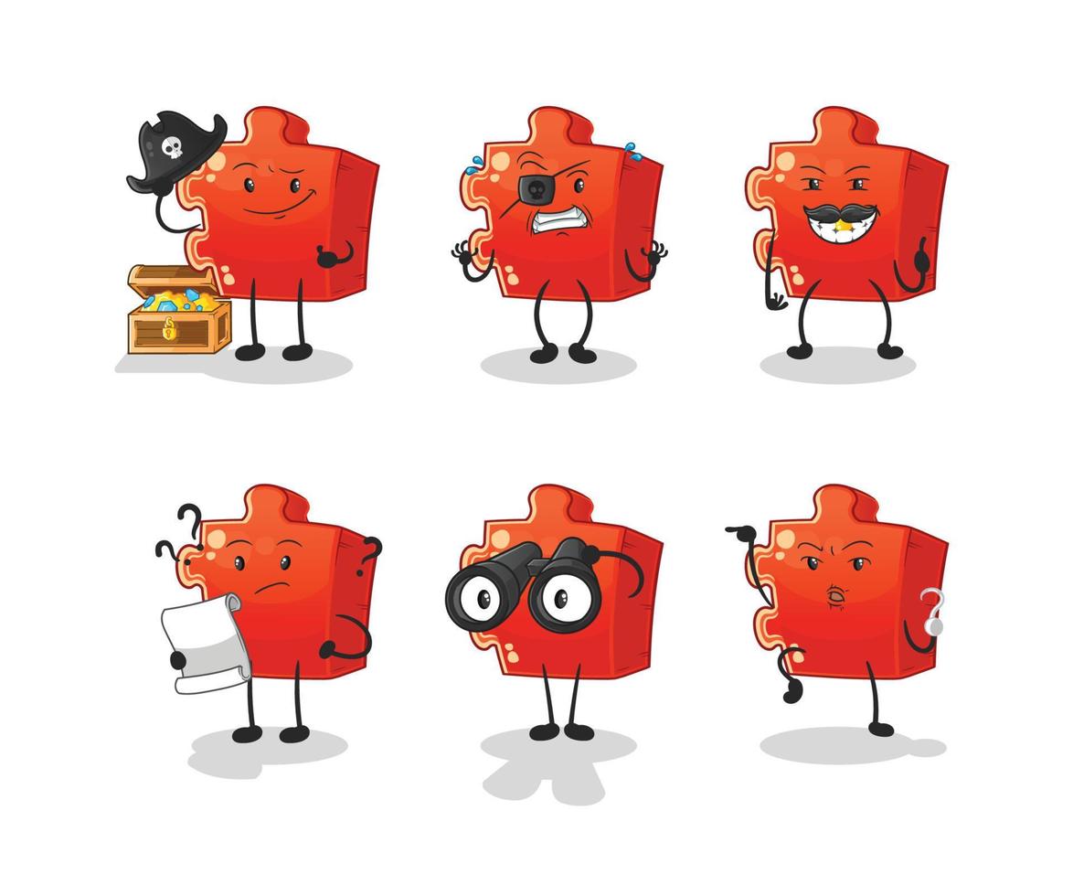 puzzle cartoon character. cartoon mascot vector illustration