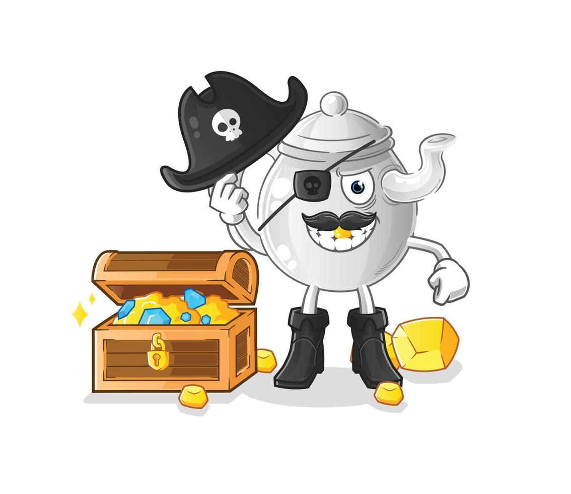 teapot cartoon character. cartoon mascot vector illustration