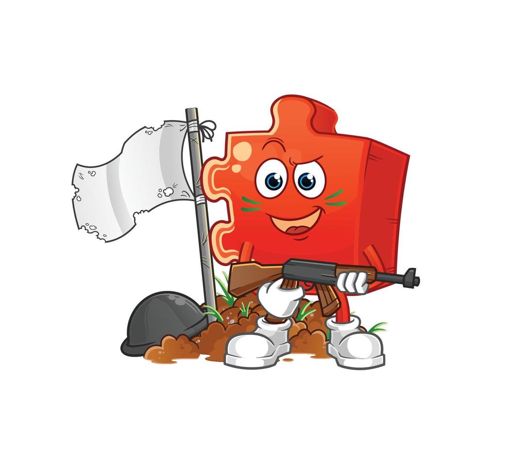 puzzle cartoon character. cartoon mascot vector illustration