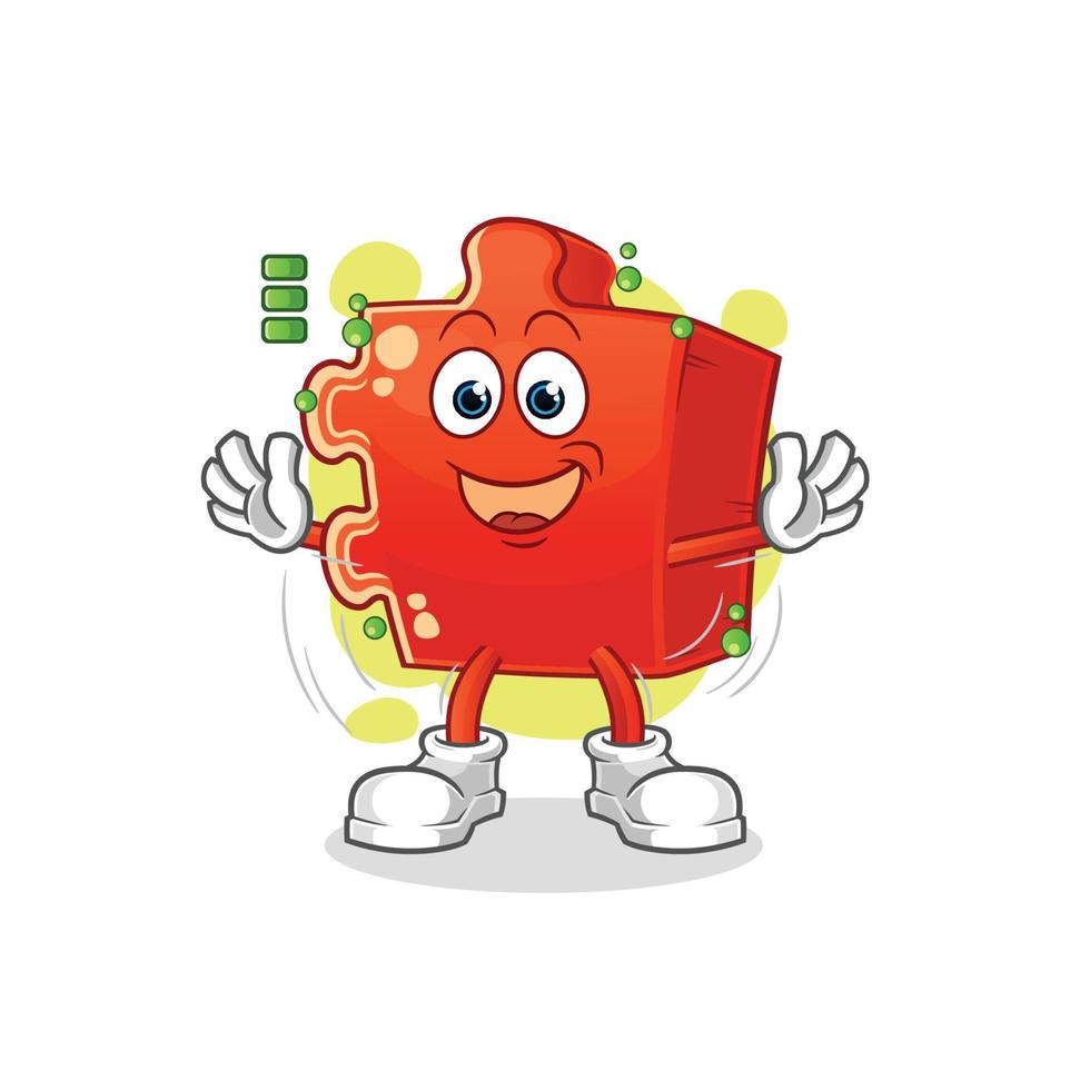puzzle cartoon character. cartoon mascot vector illustration