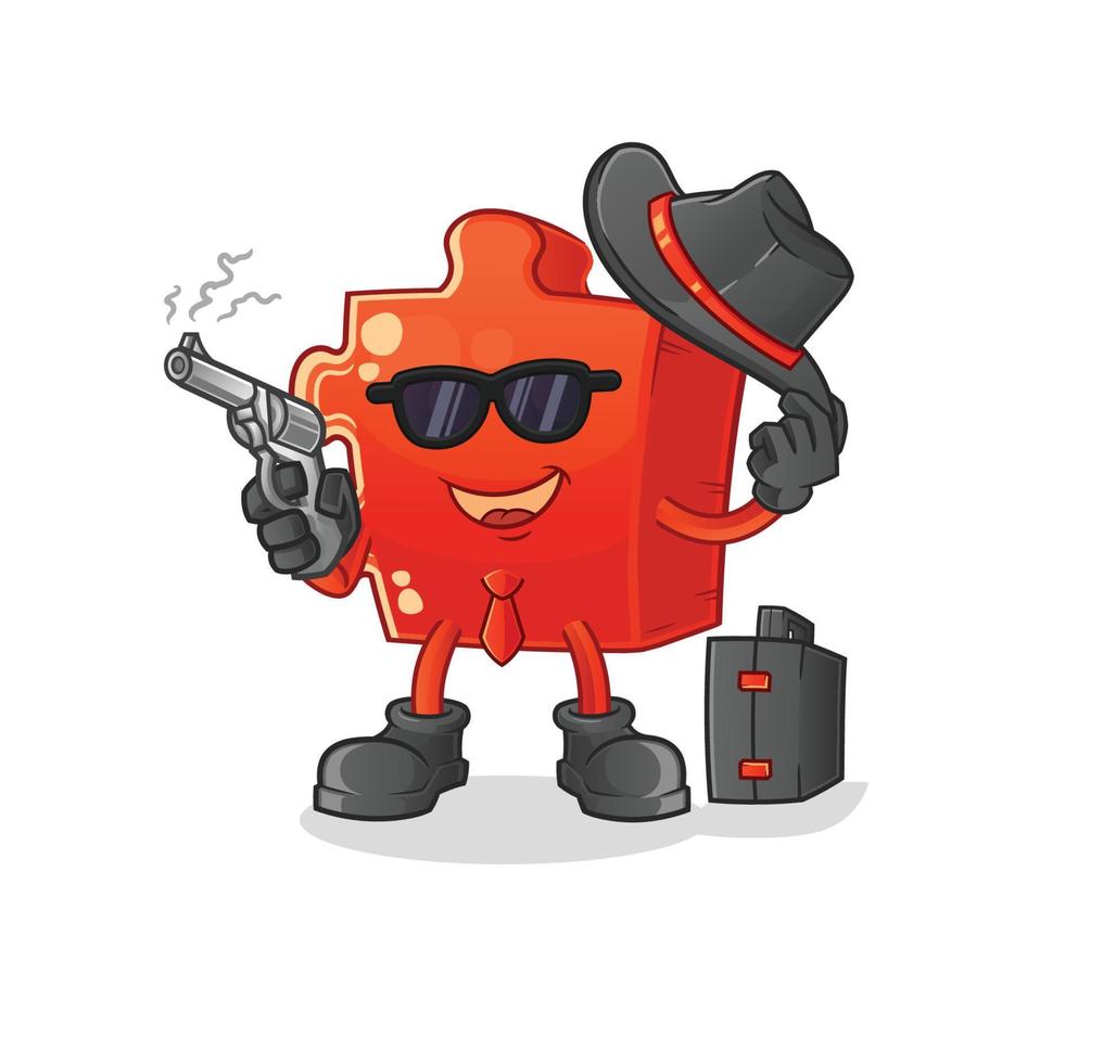 puzzle cartoon character. cartoon mascot vector illustration