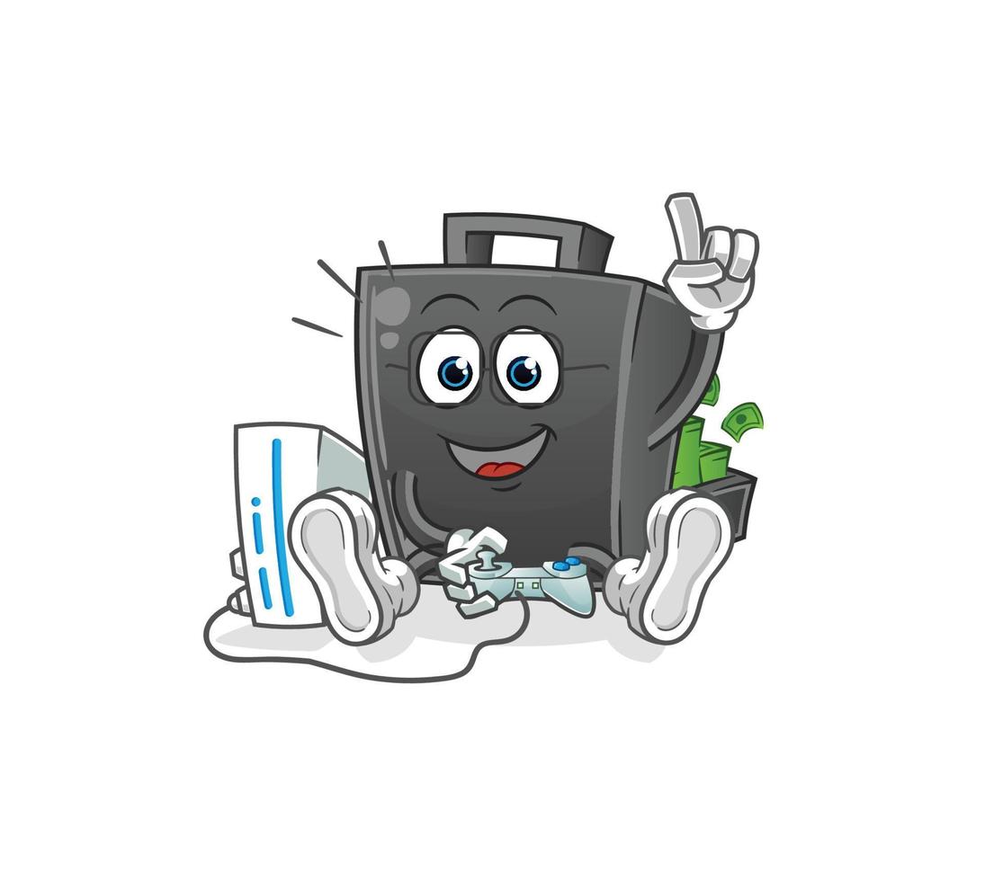 money briefcase  cartoon mascot vector illustration. cartoon vector